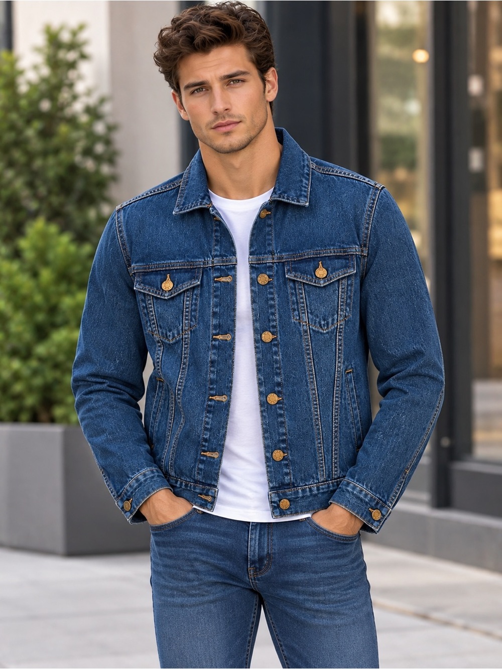 Classic Blue Denim Jacket for Men